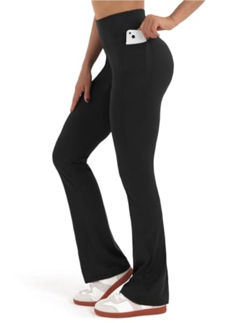 Flared Leggings Extra Long Tall Women Pockets High Waist